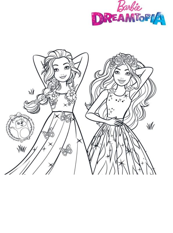 Kids-n-fun.com | Coloring page Barbie Dreamtopia Magic Hair Princesses